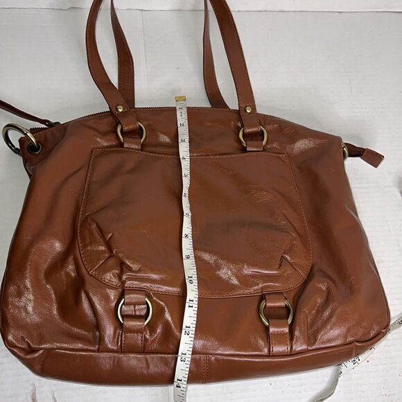 LATICO BROWN LEATHER WOMENS SHOULDER BAG W/DETACHABLE STRAP - Picture 4 of 12